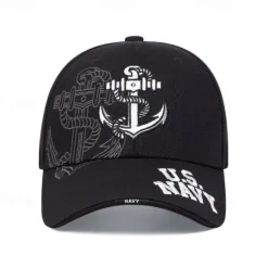 Hot OUKU Men's Baseball Cap Sun Hat Trucker Hat Black Dark Navy Cotton / Polyester Blend Embroidered Fashion Casual Daily Letter Anchor Adjustable Sunscreen Breathable