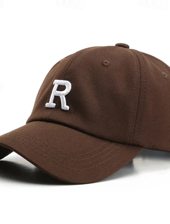 Online OUKU Men's Baseball Cap Sun Hat Trucker Hat Black Brown Cotton Embroidered Fashion Casual Street Daily Letter Adjustable Sunscreen Breathable