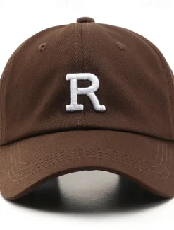 Online OUKU Men's Baseball Cap Sun Hat Trucker Hat Black Brown Cotton Embroidered Fashion Casual Street Daily Letter Adjustable Sunscreen Breathable