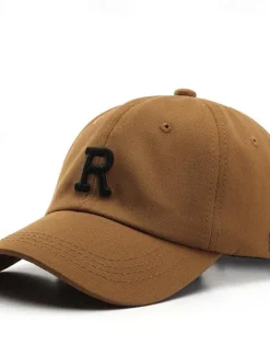 Online OUKU Men's Baseball Cap Sun Hat Trucker Hat Black Brown Cotton Embroidered Fashion Casual Street Daily Letter Adjustable Sunscreen Breathable
