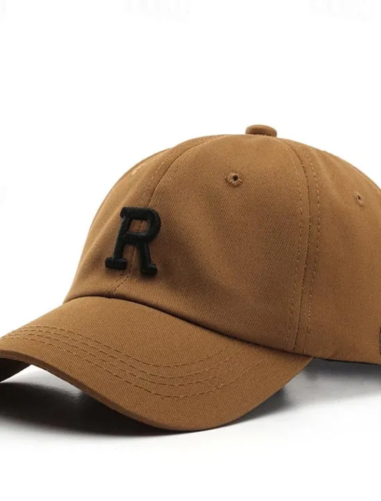 Online OUKU Men's Baseball Cap Sun Hat Trucker Hat Black Brown Cotton Embroidered Fashion Casual Street Daily Letter Adjustable Sunscreen Breathable
