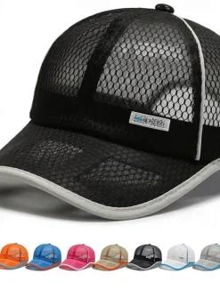 New OUKU Men's Baseball Cap Sun Hat Trucker Hat Mesh Cap Black White Polyester Mesh Fashion Casual Street Daily Plain Adjustable Sunscreen Breathable