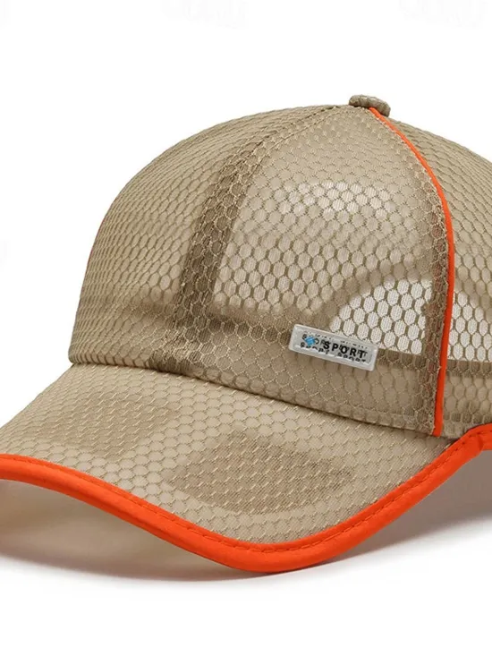 New OUKU Men's Baseball Cap Sun Hat Trucker Hat Mesh Cap Black White Polyester Mesh Fashion Casual Street Daily Plain Adjustable Sunscreen Breathable