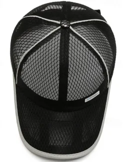 New OUKU Men's Baseball Cap Sun Hat Trucker Hat Mesh Cap Black White Polyester Mesh Fashion Casual Street Daily Plain Adjustable Sunscreen Breathable