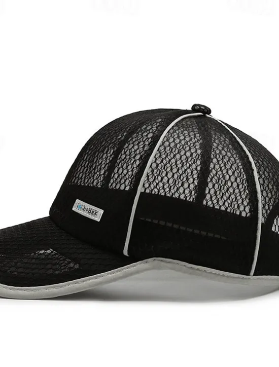 New OUKU Men's Baseball Cap Sun Hat Trucker Hat Mesh Cap Black White Polyester Mesh Fashion Casual Street Daily Plain Adjustable Sunscreen Breathable