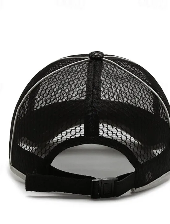 New OUKU Men's Baseball Cap Sun Hat Trucker Hat Mesh Cap Black White Polyester Mesh Fashion Casual Street Daily Plain Adjustable Sunscreen Breathable