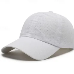OUKU Men's Baseball Cap Sun Hat Trucker Hat White khaki Polyester Fashion Casual Street Daily Plain Adjustable Sunscreen Breathable