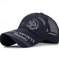 Best OUKU Men's Baseball Cap Sun Hat Sports Cap Black White Polyester Long Visor Brim Travel Refreshing Beach Outdoor Vacation Letter Printed Adjustable