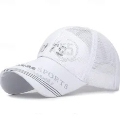 Best OUKU Men's Baseball Cap Sun Hat Sports Cap Black White Polyester Long Visor Brim Travel Refreshing Beach Outdoor Vacation Letter Printed Adjustable