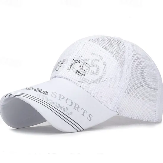 Best OUKU Men's Baseball Cap Sun Hat Sports Cap Black White Polyester Long Visor Brim Travel Refreshing Beach Outdoor Vacation Letter Printed Adjustable