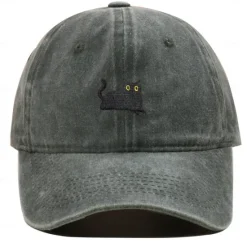 Best OUKU Men's Baseball Cap Sun Hat Trucker Hat White Dark Green Polyester Fashion Casual Street Daily Cat Adjustable Sunscreen Breathable