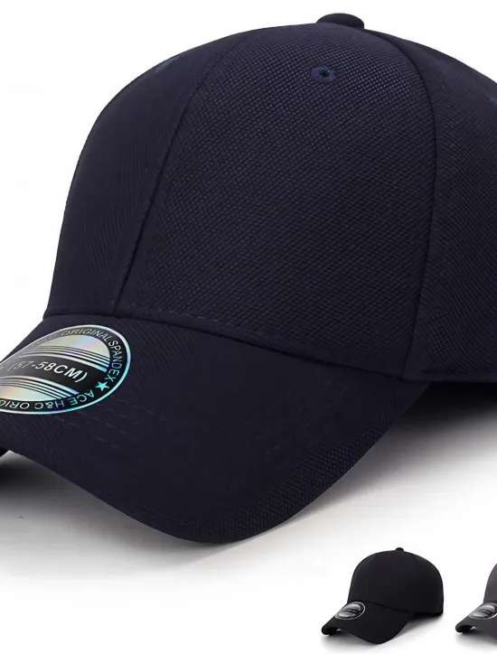 OUKU Men's Baseball Cap Trucker Hat Black Deep Blue Polyester Travel Beach Outdoor Vacation Plain Adjustable Sunscreen Breathable Fashion
