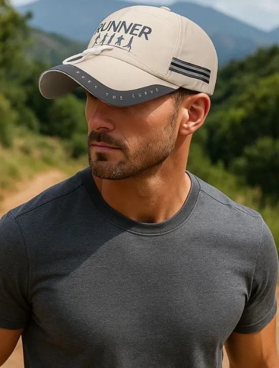 Clearance OUKU Men's Baseball Cap Trucker Hat Black Red Polyester Reflective Strip Travel Beach Outdoor Vacation Plain Adjustable Windproof