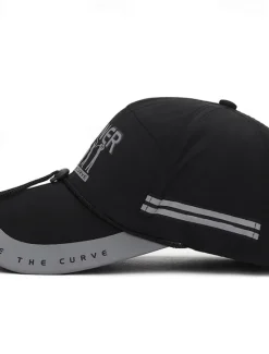Clearance OUKU Men's Baseball Cap Trucker Hat Black Red Polyester Reflective Strip Travel Beach Outdoor Vacation Plain Adjustable Windproof