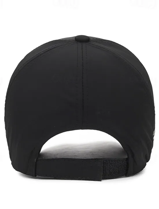 Clearance OUKU Men's Baseball Cap Trucker Hat Black Red Polyester Reflective Strip Travel Beach Outdoor Vacation Plain Adjustable Windproof