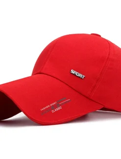 Clearance OUKU Men's Baseball Cap Trucker Hat Black Red Polyester Travel Beach Outdoor Vacation Plain Adjustable Sunscreen Breathable Fashion
