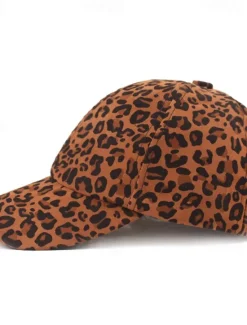 Clearance OUKU Men's Baseball Cap White Brown Cotton Print Streetwear Stylish Casual Daily Outdoor clothing Holiday Cheetah Print Zebra Print Sunscreen