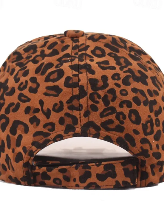 Clearance OUKU Men's Baseball Cap White Brown Cotton Print Streetwear Stylish Casual Daily Outdoor clothing Holiday Cheetah Print Zebra Print Sunscreen