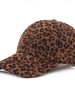Clearance OUKU Men's Baseball Cap White Brown Cotton Print Streetwear Stylish Casual Daily Outdoor clothing Holiday Cheetah Print Zebra Print Sunscreen