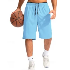 OUKU Men's Basketball Shorts Casual Shorts Mesh Shorts Athletic Short Pocket Drawstring Elastic Waist Plain Comfort Breathable Short Outdoor Vacation Sport Casual Black White
