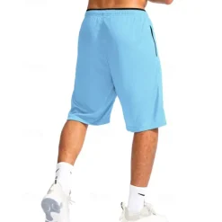 OUKU Men's Basketball Shorts Casual Shorts Mesh Shorts Athletic Short Pocket Drawstring Elastic Waist Plain Comfort Breathable Short Outdoor Vacation Sport Casual Black White
