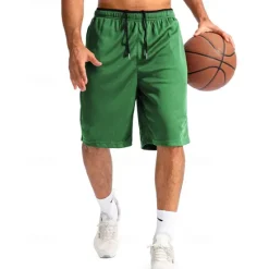 OUKU Men's Basketball Shorts Casual Shorts Mesh Shorts Athletic Short Pocket Drawstring Elastic Waist Plain Comfort Breathable Short Outdoor Vacation Sport Casual Black White