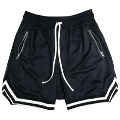 Hot OUKU Men's Basketball Shorts Gym Shorts Sport Basketball Running Casual Drawstring Elastic Waist Color Block Knee Length Gymnatics Activewear Black White Micro-elastic