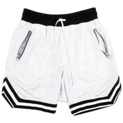 Hot OUKU Men's Basketball Shorts Gym Shorts Sport Basketball Running Casual Drawstring Elastic Waist Color Block Knee Length Gymnatics Activewear Black White Micro-elastic