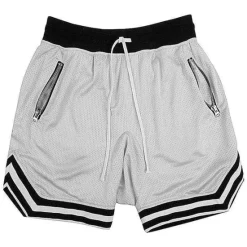 Hot OUKU Men's Basketball Shorts Gym Shorts Sport Basketball Running Casual Drawstring Elastic Waist Color Block Knee Length Gymnatics Activewear Black White Micro-elastic
