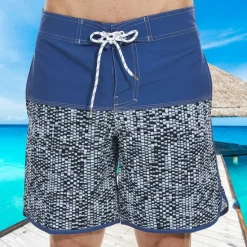 Sale OUKU Men's Bathing Suit Board Shorts Swim Shorts Swim Trunks Stripes Graphic Prints Quick dry Breathable Drawstring Elastic Waist Vacation Beach Hawaiian Casual Lake Blue Black
