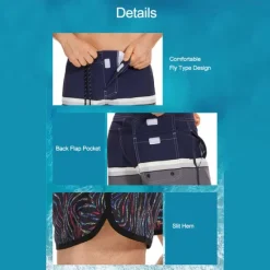 Sale OUKU Men's Bathing Suit Board Shorts Swim Shorts Swim Trunks Stripes Graphic Prints Quick dry Breathable Drawstring Elastic Waist Vacation Beach Hawaiian Casual Lake Blue Black