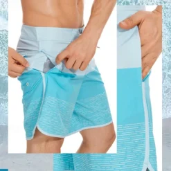Sale OUKU Men's Bathing Suit Board Shorts Swim Shorts Swim Trunks Stripes Graphic Prints Quick dry Breathable Drawstring Elastic Waist Vacation Beach Hawaiian Casual Lake Blue Black