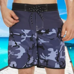 Sale OUKU Men's Bathing Suit Board Shorts Swim Shorts Swim Trunks Stripes Graphic Prints Quick dry Breathable Drawstring Elastic Waist Vacation Beach Hawaiian Casual Lake Blue Black
