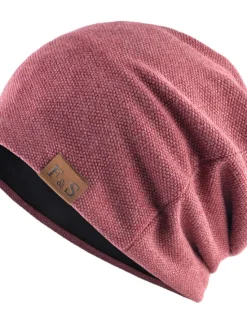 Discount OUKU Men's Beanie Hat Black Red Cotton Mesh Knitted Modern Contemporary Daily Wear Vacation Solid / Plain Color Lightweight Materials Convenient
