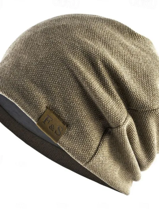 Discount OUKU Men's Beanie Hat Black Red Cotton Mesh Knitted Modern Contemporary Daily Wear Vacation Solid / Plain Color Lightweight Materials Convenient