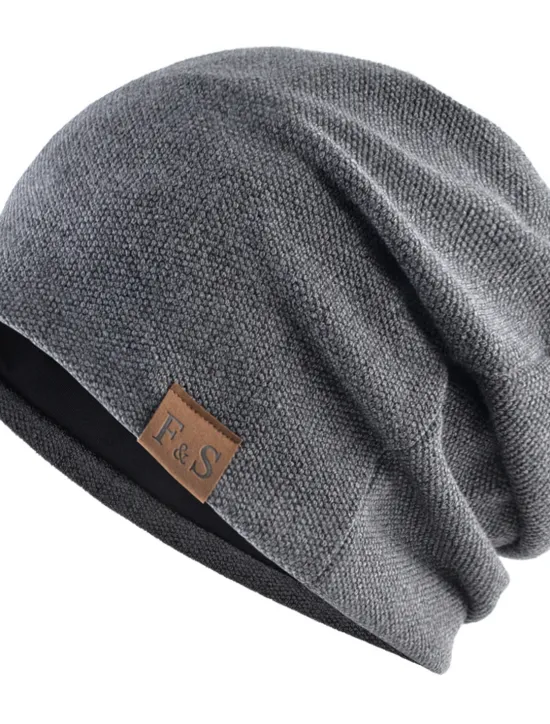 Discount OUKU Men's Beanie Hat Black Red Cotton Mesh Knitted Modern Contemporary Daily Wear Vacation Solid / Plain Color Lightweight Materials Convenient