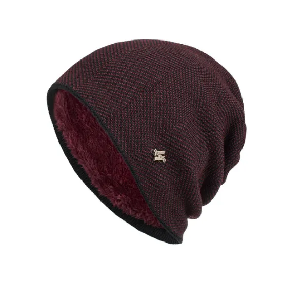 OUKU Men's Beanie Hat Wine Red Black Knit Knitted Fashion Sports & Outdoors Casual Sports & Outdoor Daily Holiday Letter Pure Color Warm