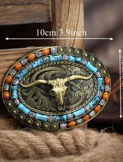 New OUKU Men's Belt Buckle Buckle Alloy Vintage Style Retro Vintage Cow Daily Religious Celebrations Bronze