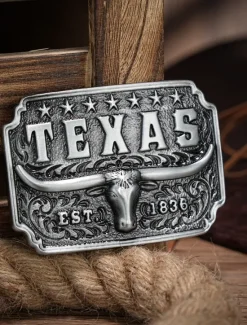 Hot OUKU Men's Belt Buckle Buckle Silver Bronze Alloy Vintage Style Retro Vintage Cow Texas Daily Religious Celebrations