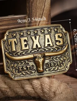 Hot OUKU Men's Belt Buckle Buckle Silver Bronze Alloy Vintage Style Retro Vintage Cow Texas Daily Religious Celebrations