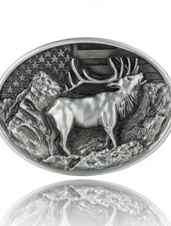 Discount OUKU Men's Belt Buckle Buckle Silver Bronze Alloy Vintage Style Retro Vintage Reindeer Deer Daily Religious Celebrations