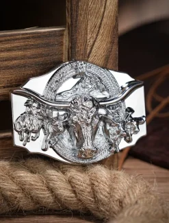 Hot OUKU Men's Belt Buckle Buckle Silver Bronze Alloy Vintage Style Retro Vintage Cow Daily Religious Celebrations