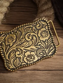 Best OUKU Men's Belt Buckle Buckle Silver Bronze Alloy Vintage Style Retro Vintage Flower / Plants Daily Religious Celebrations