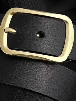 Hot OUKU Men's Belt Faux Leather Belt Casual Belt Waist Belt Black Brown Alloy Durable Adjustable Plain Outdoor Daily