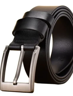 Online OUKU Men's Belt Faux Leather Belt Frame Buckle Black Brown Leather Fashion Party Work Solid Colored