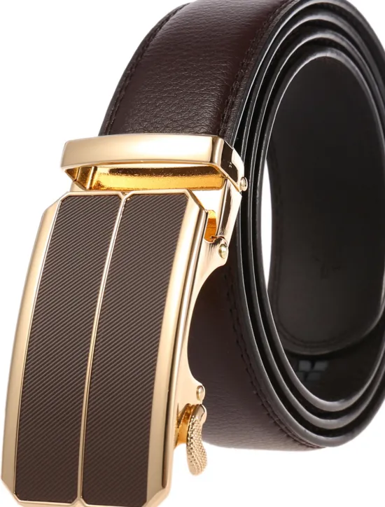 Hot OUKU Men's Belt Faux Leather Belt Dress Belt Ratchet Belt Box Buckle Black White Faux Leather Alloy Fashion BOX Buckle Pure Color Party Daily