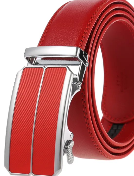 Hot OUKU Men's Belt Faux Leather Belt Dress Belt Ratchet Belt Box Buckle Black White Faux Leather Alloy Fashion BOX Buckle Pure Color Party Daily