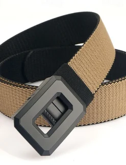 Online OUKU Men's Belt Nylon Belt Reversible Belt Waist Belt Red Kakhi Alloy Durable Adjustable Plain Outdoor Daily