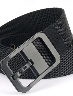 Hot OUKU Men's Belt Nylon Belt Waist Belt Black Red Zinc Alloy Nylon Durable Adjustable Plain Outdoor Daily