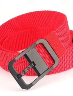 Hot OUKU Men's Belt Nylon Belt Waist Belt Black Red Zinc Alloy Nylon Durable Adjustable Plain Outdoor Daily